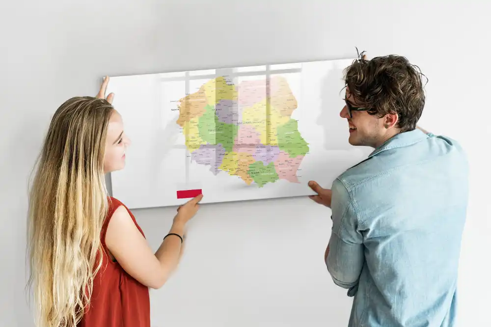 Tableau magnétique éducatif carte géographique de la Pologne