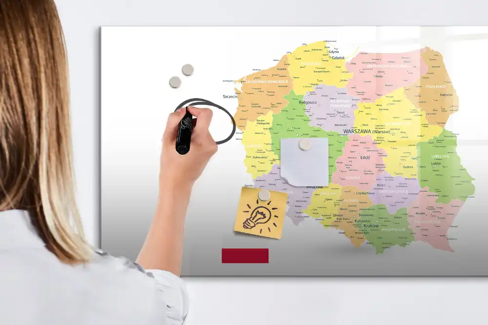 Tableau magnétique éducatif carte géographique de la Pologne