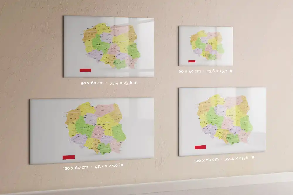 Tableau magnétique éducatif carte géographique de la Pologne