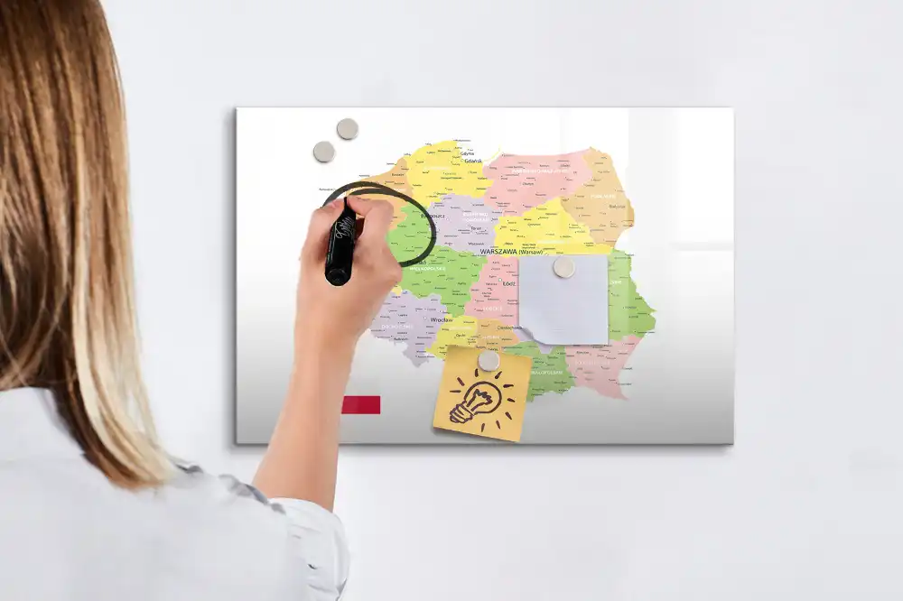 Tableau magnétique éducatif carte géographique de la Pologne