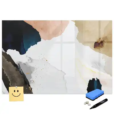 Tableau blanc magnétique effaçable à sec avec motif de taches artistiques