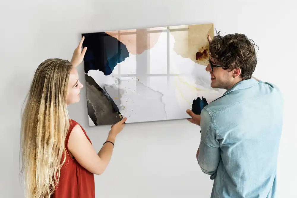 Tableau blanc magnétique effaçable à sec avec motif de taches artistiques