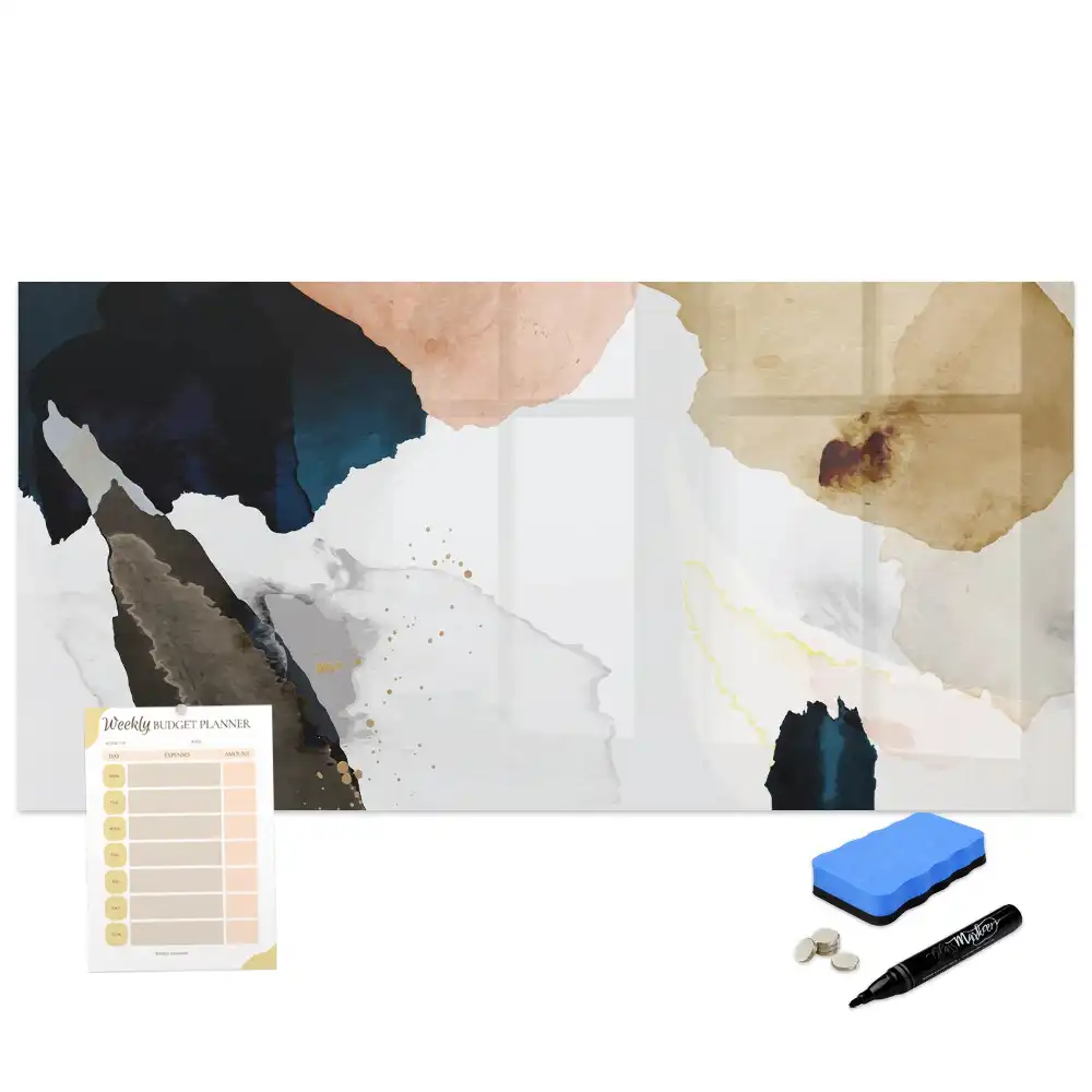Tableau blanc magnétique effaçable à sec avec motif de taches artistiques