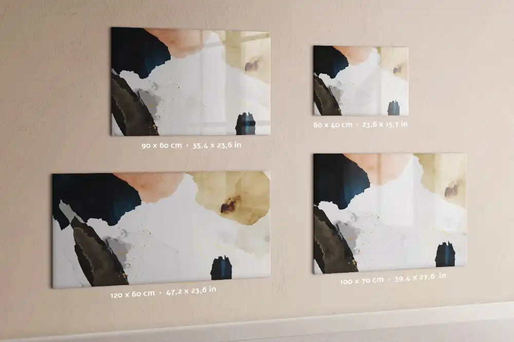 Tableau blanc magnétique effaçable à sec avec motif de taches artistiques