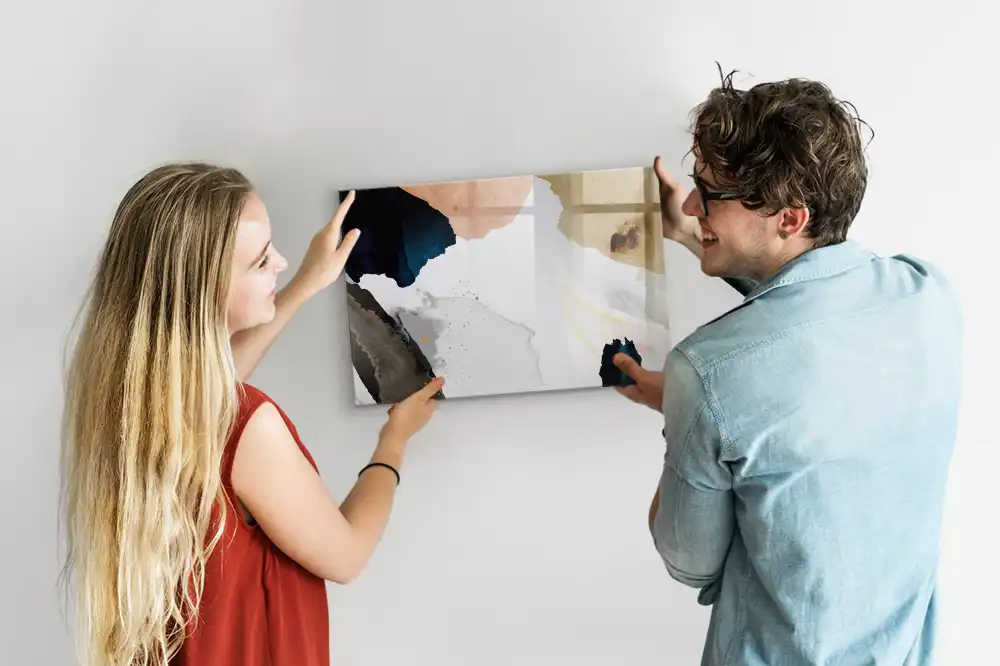 Tableau blanc magnétique effaçable à sec avec motif de taches artistiques