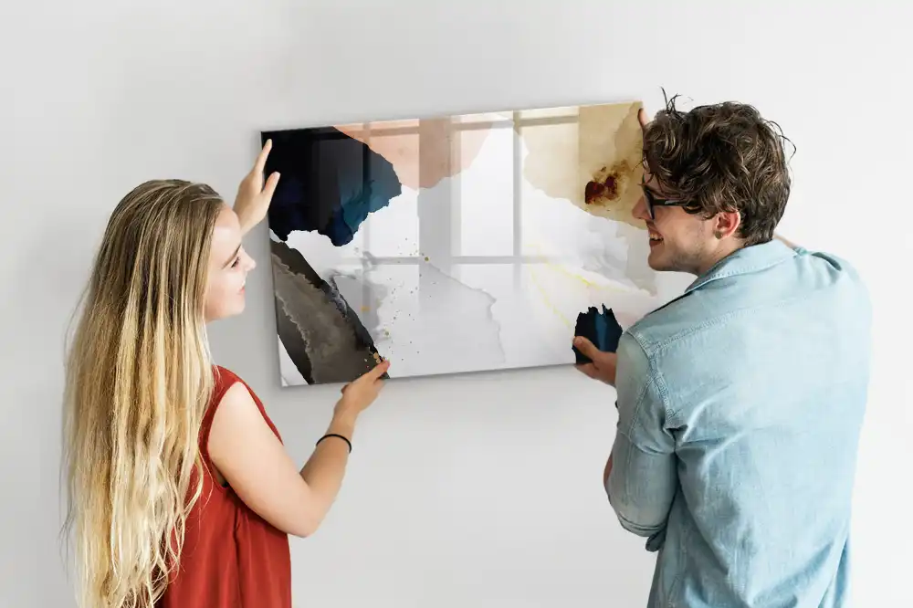 Tableau blanc magnétique effaçable à sec avec motif de taches artistiques
