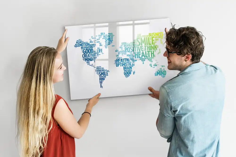 Tableau magnétique à dessiner avec mots doux