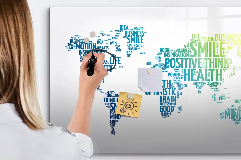 Tableau magnétique à dessiner avec mots doux