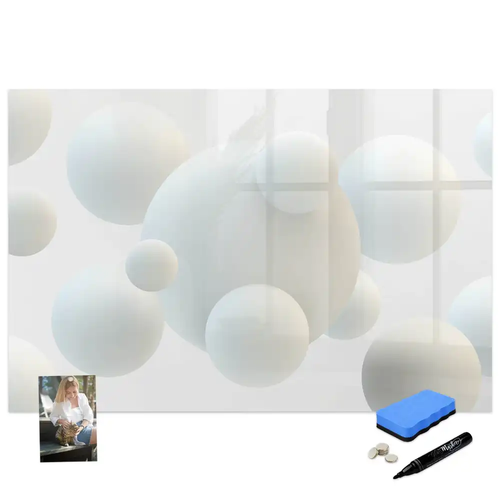 Tableau magnétique pour écriture motif ballons de football abstraits