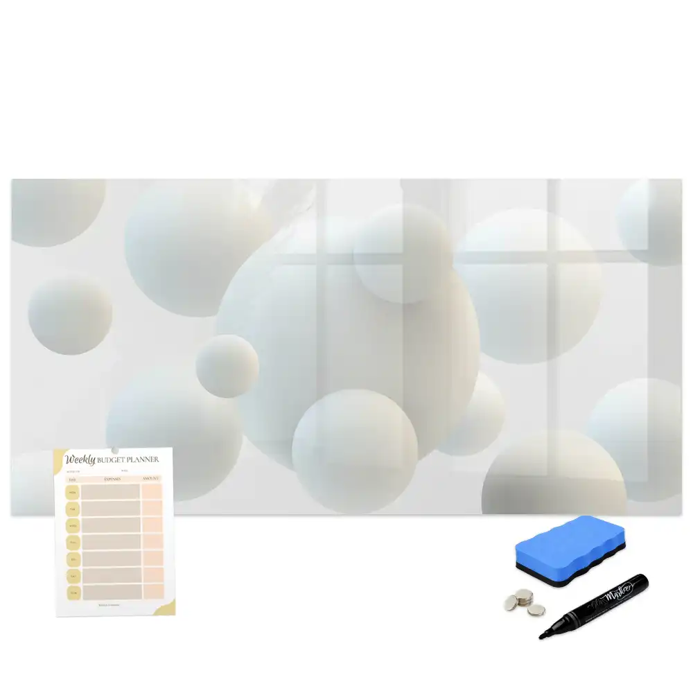 Tableau magnétique pour écriture motif ballons de football abstraits
