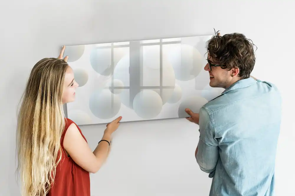 Tableau magnétique pour écriture motif ballons de football abstraits