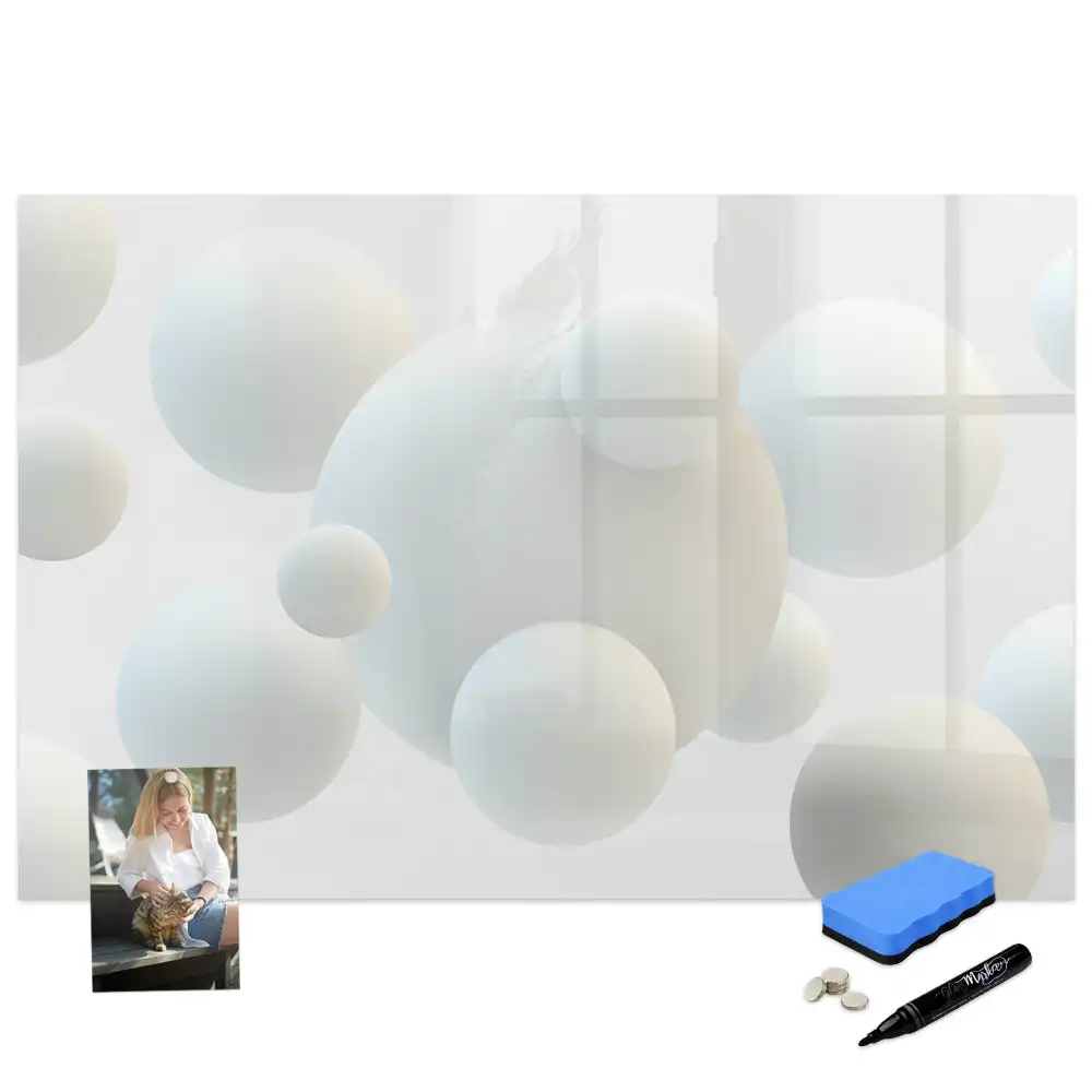 Tableau magnétique pour écriture motif ballons de football abstraits