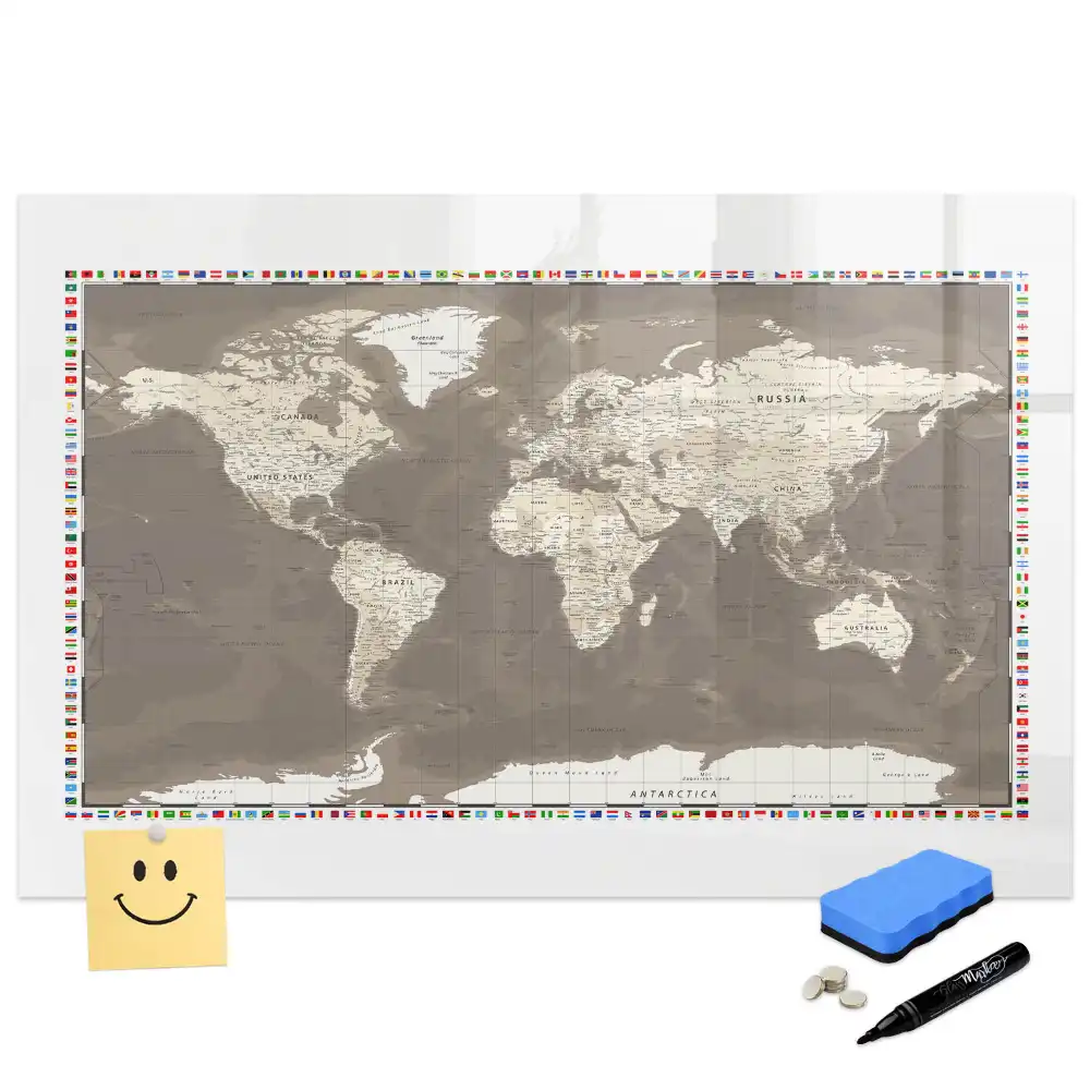 Tableau magnétique éducatif continents de la Terre