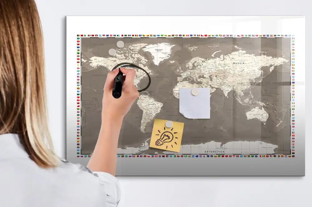 Tableau magnétique éducatif continents de la Terre