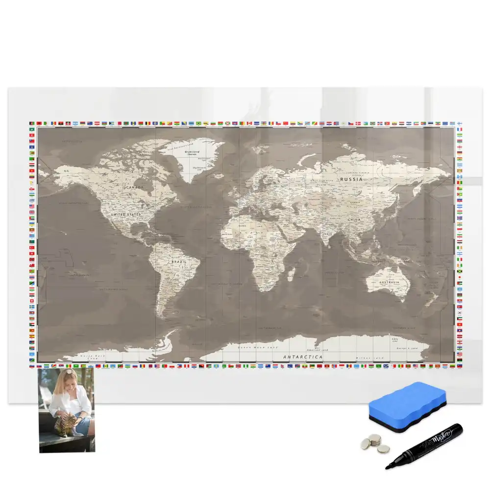 Tableau magnétique éducatif continents de la Terre