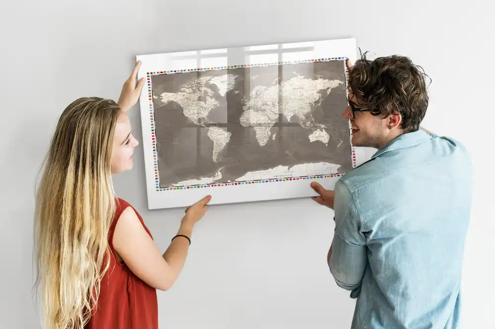 Tableau magnétique éducatif continents de la Terre