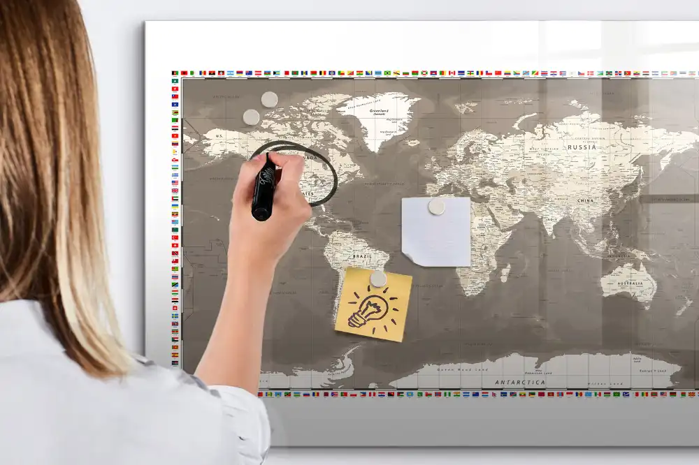 Tableau magnétique éducatif continents de la Terre