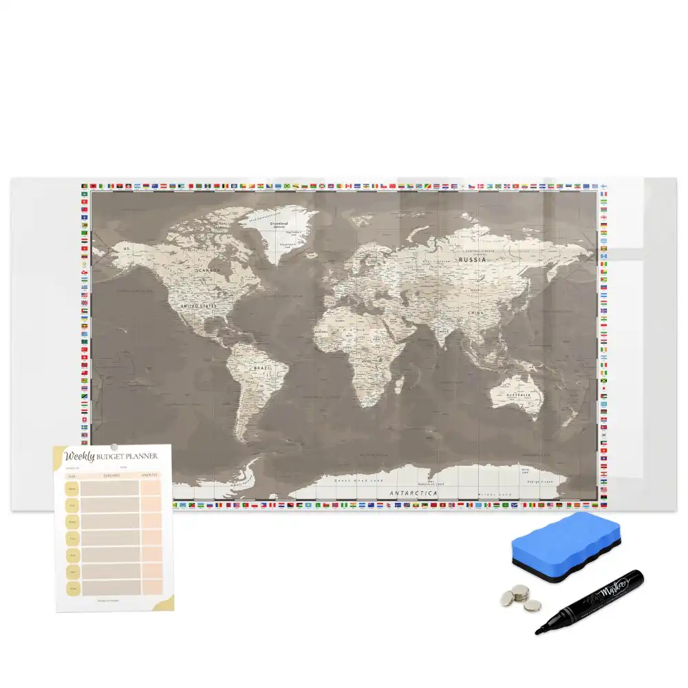 Tableau magnétique éducatif continents de la Terre