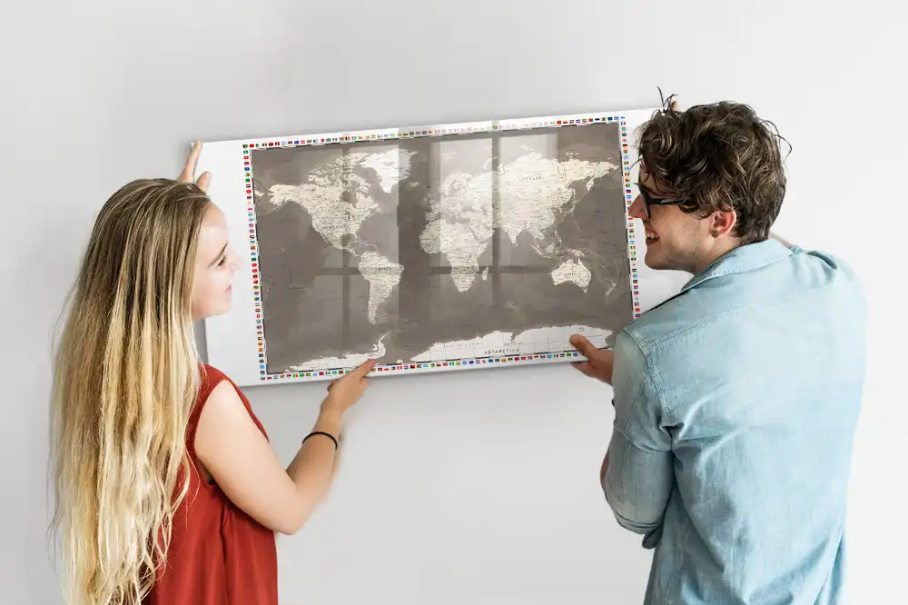 Tableau magnétique éducatif continents de la Terre
