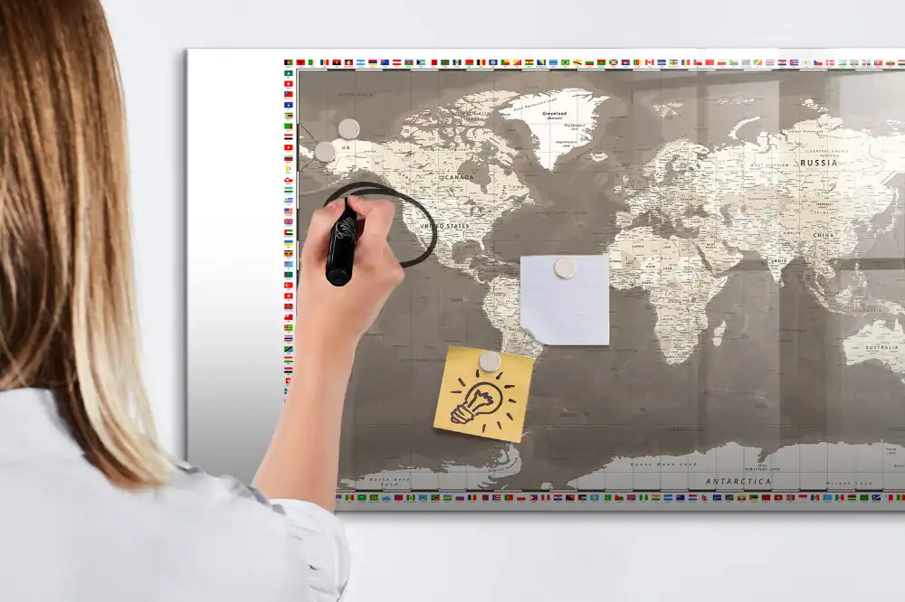 Tableau magnétique éducatif continents de la Terre