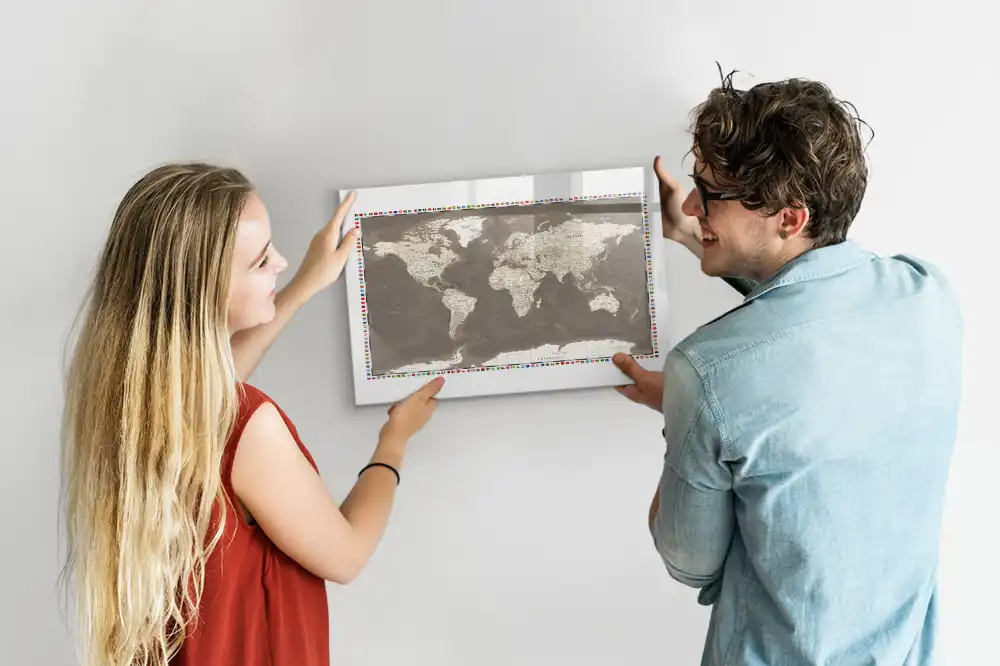 Tableau magnétique éducatif continents de la Terre