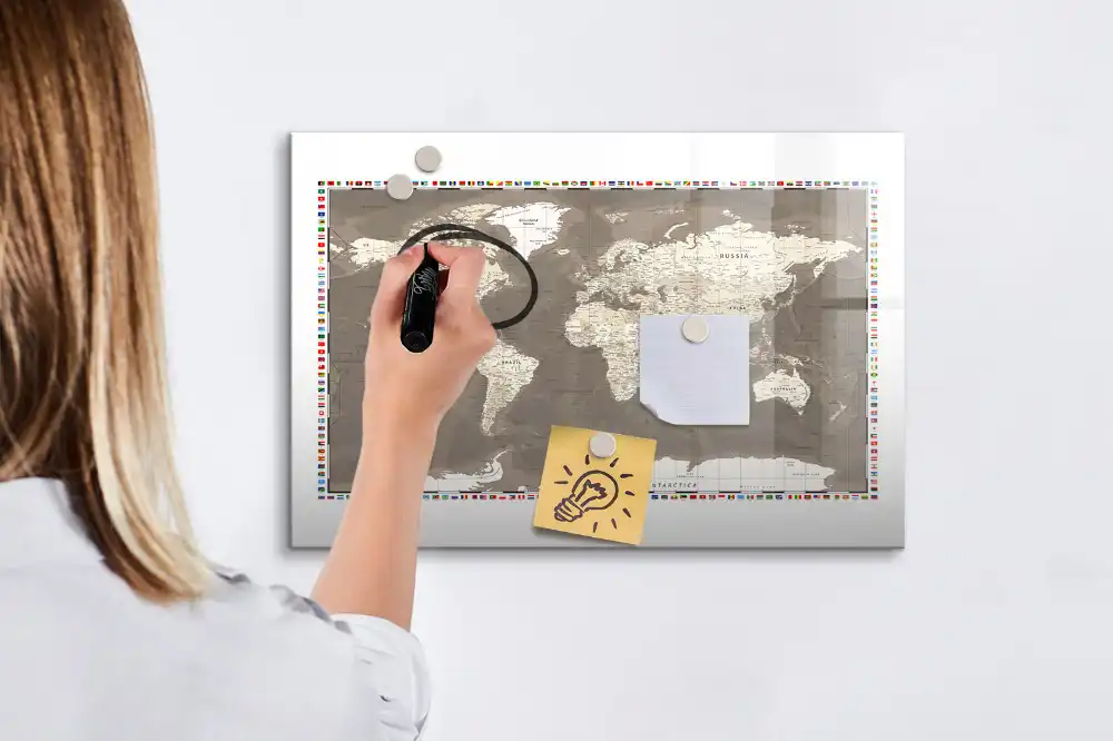 Tableau magnétique éducatif continents de la Terre