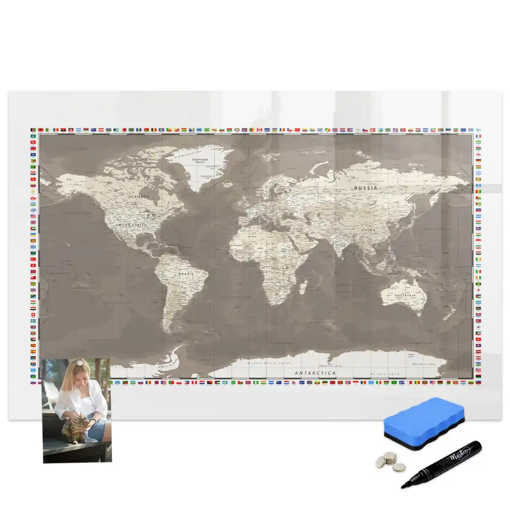Tableau magnétique éducatif continents de la Terre