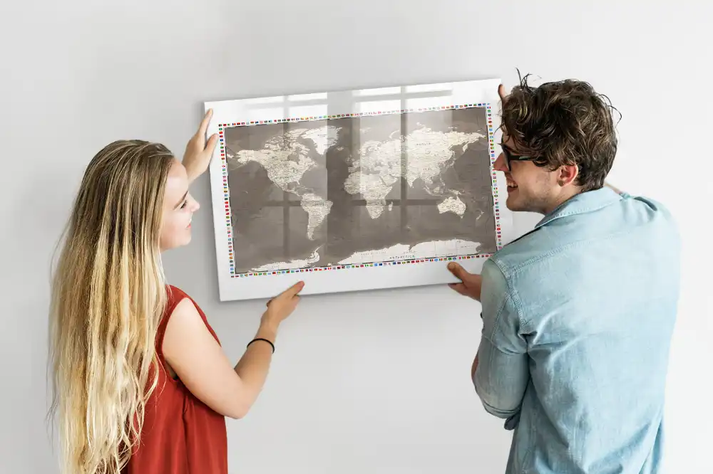 Tableau magnétique éducatif continents de la Terre