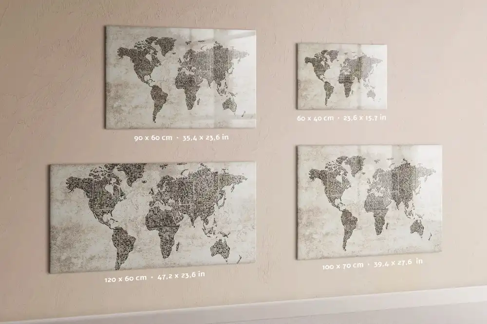 Tableau magnétique à dessiner avec carte des continents et impression journal