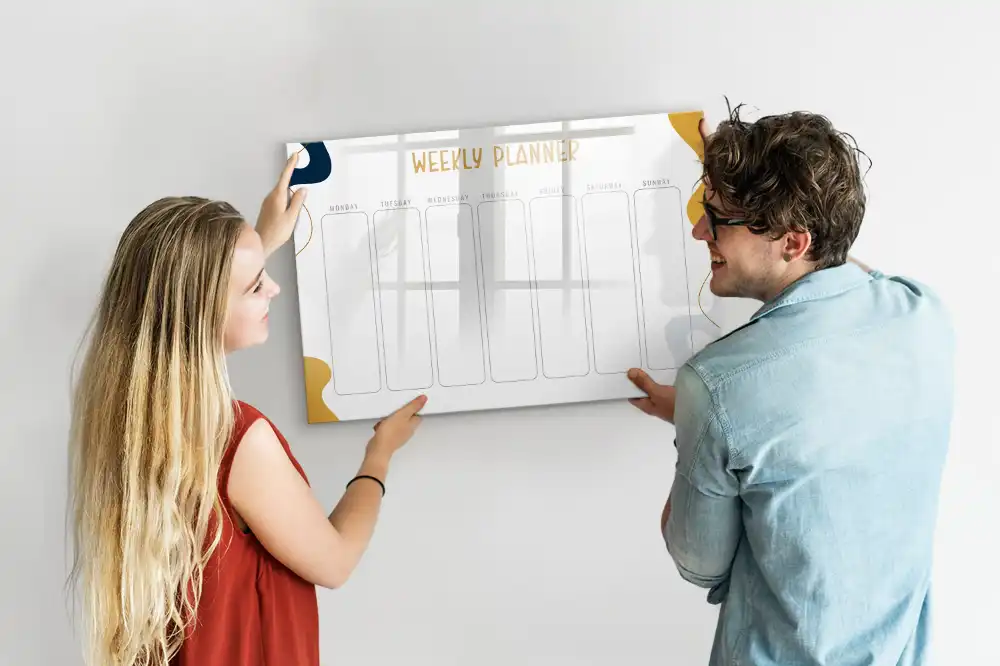Tableau magnétique hebdomadaire pour organisation et écriture