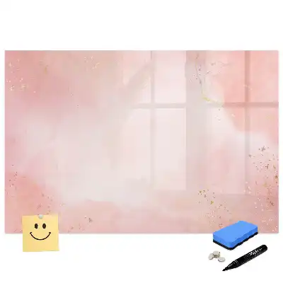 Tableau blanc magnétique effaçable à sec motif pierre de granit rose