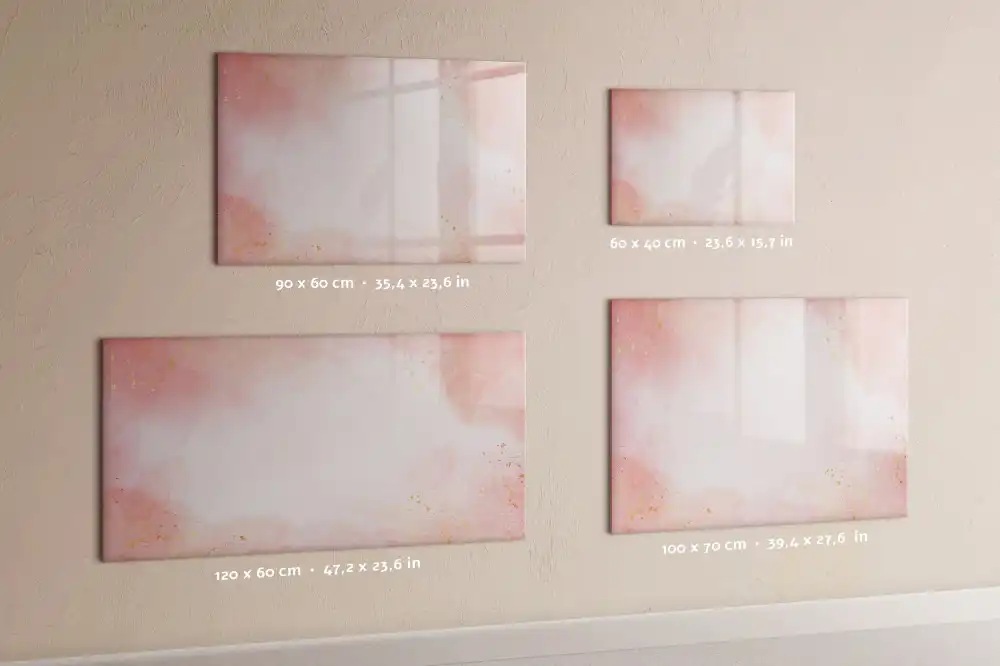 Tableau blanc magnétique effaçable à sec motif pierre de granit rose