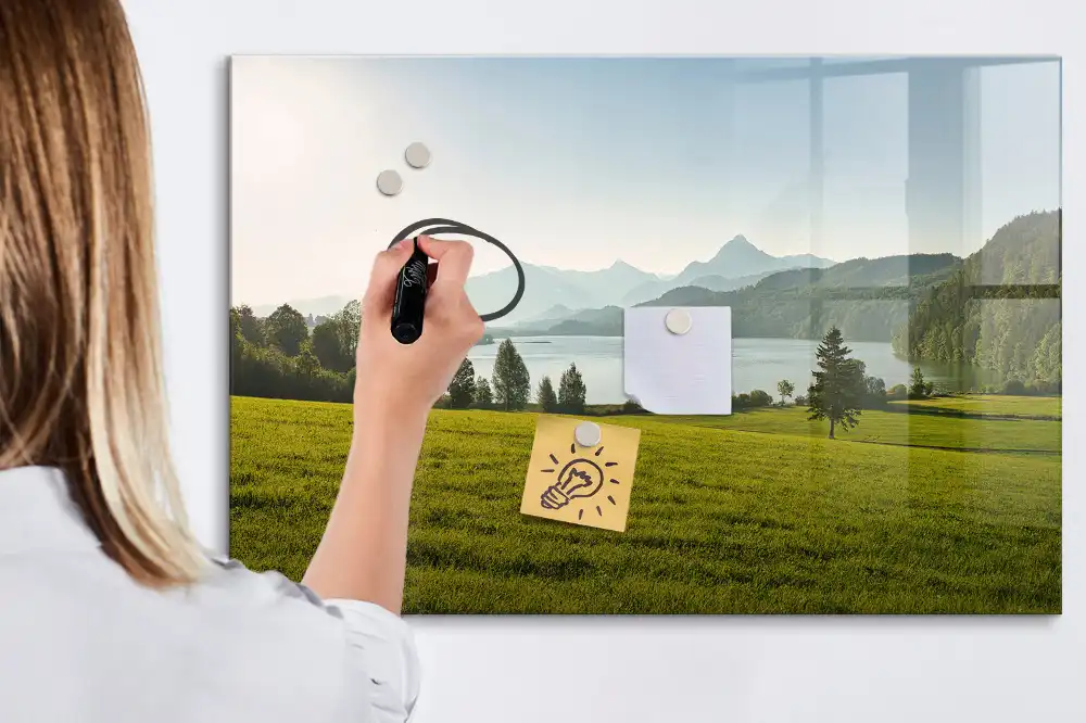 Tableau magnétique à dessiner motif champs et vallées de montagne