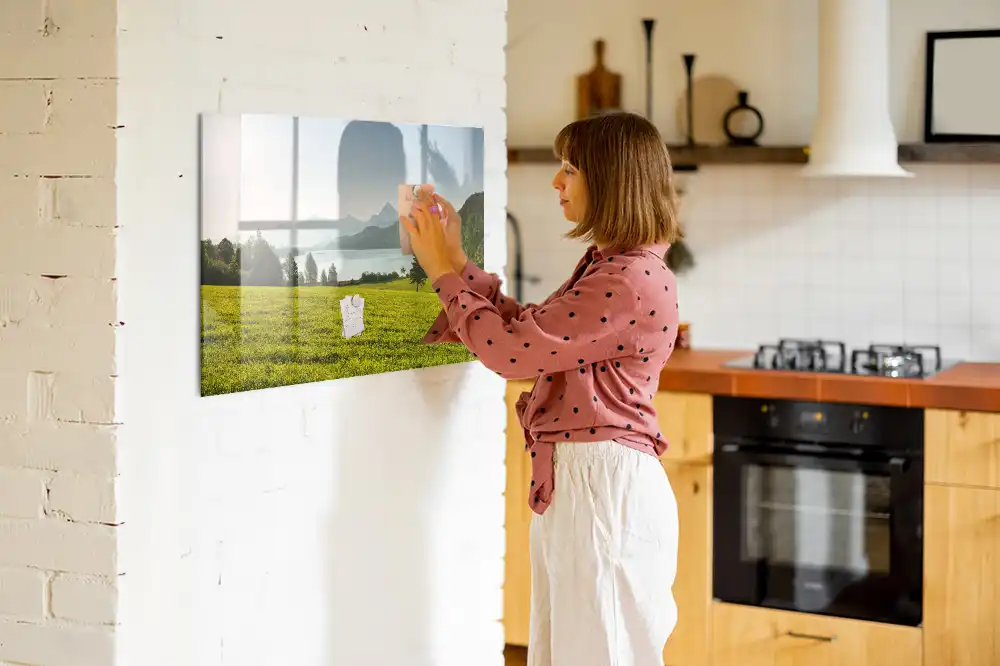 Tableau magnétique à dessiner motif champs et vallées de montagne