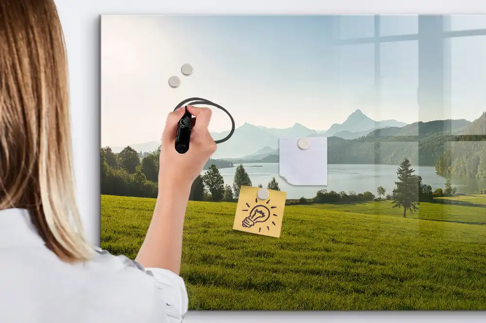 Tableau magnétique à dessiner motif champs et vallées de montagne