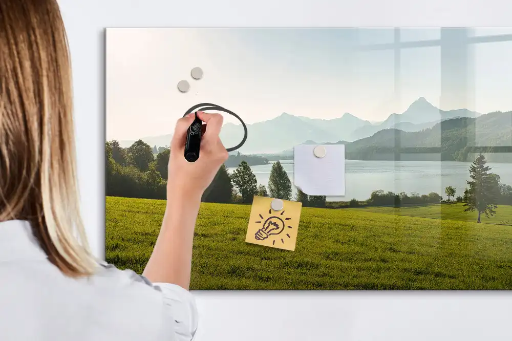 Tableau magnétique à dessiner motif champs et vallées de montagne