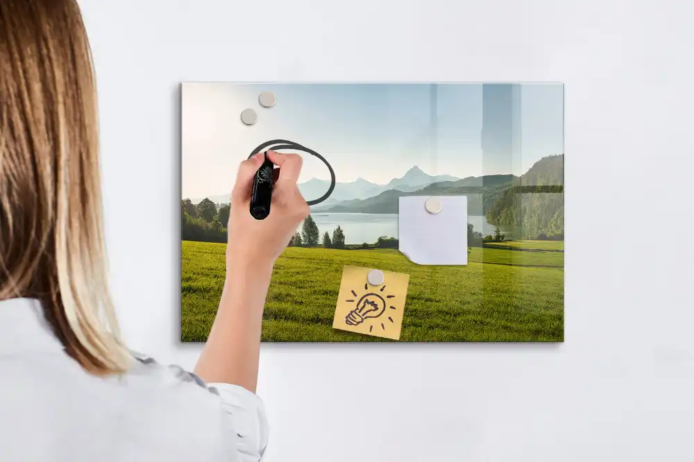 Tableau magnétique à dessiner motif champs et vallées de montagne