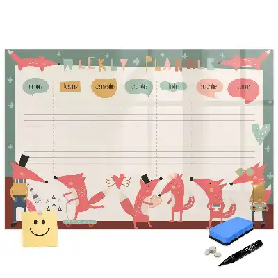 Tableau magnétique hebdomadaire pour l'organisation du temps des enfants