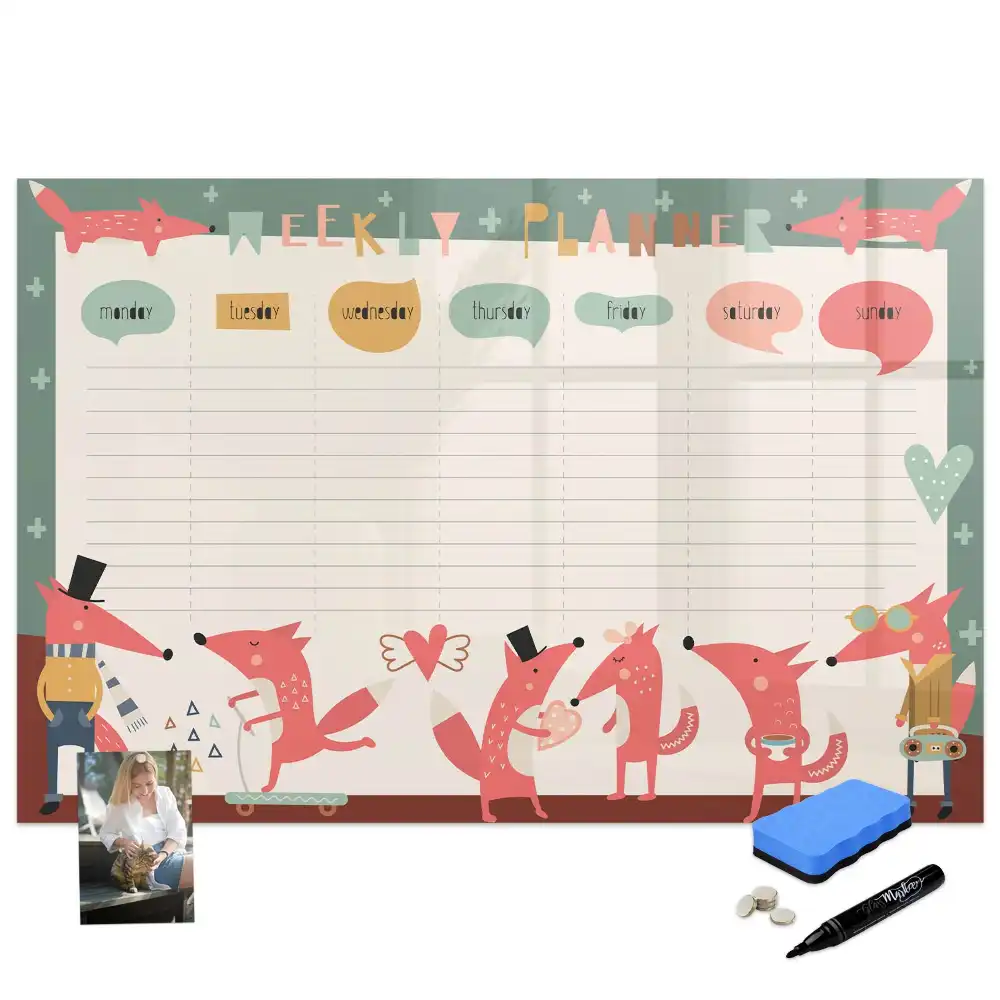 Tableau magnétique hebdomadaire pour l'organisation du temps des enfants