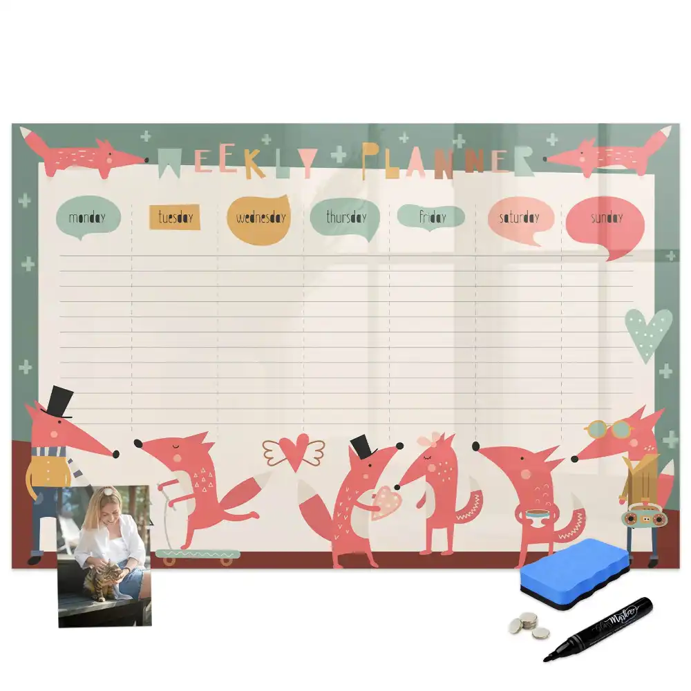 Tableau magnétique hebdomadaire pour l'organisation du temps des enfants