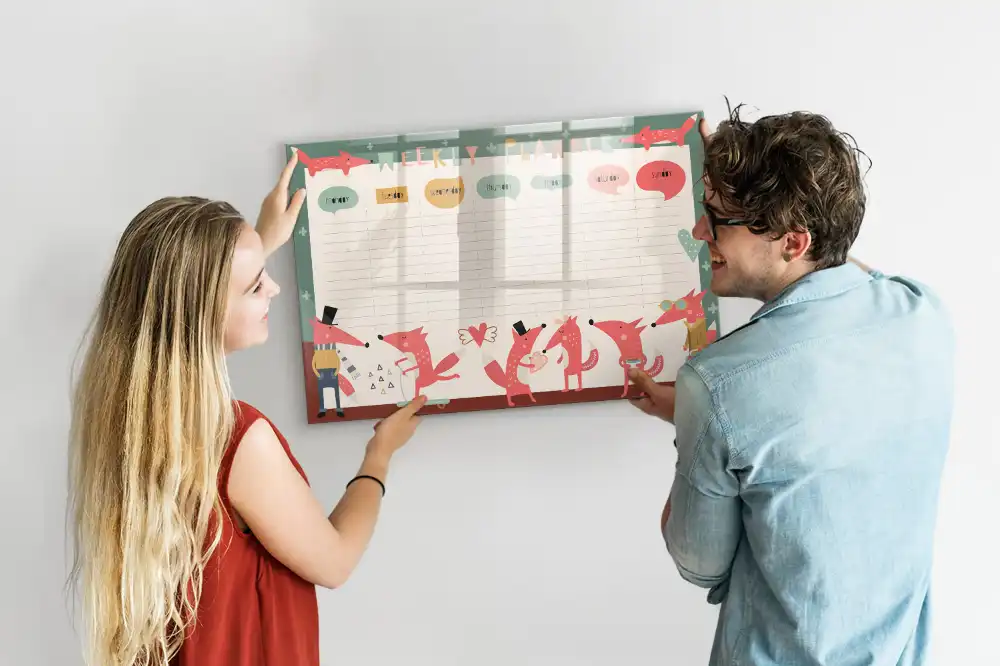 Tableau magnétique hebdomadaire pour l'organisation du temps des enfants