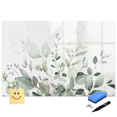Tableau magnétique à dessiner motif feuilles vertes