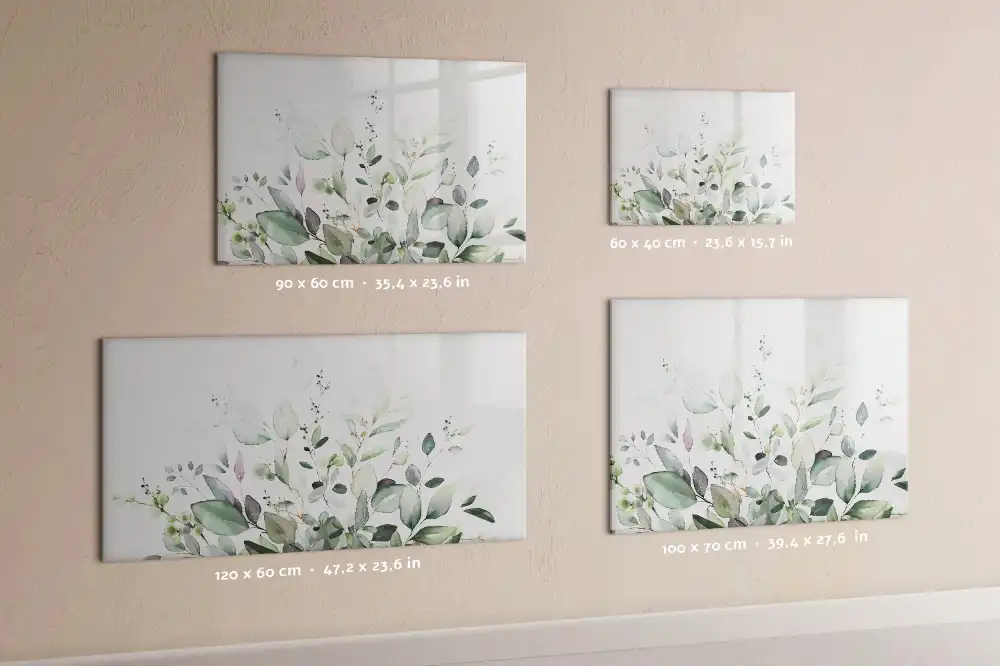 Tableau magnétique à dessiner motif feuilles vertes