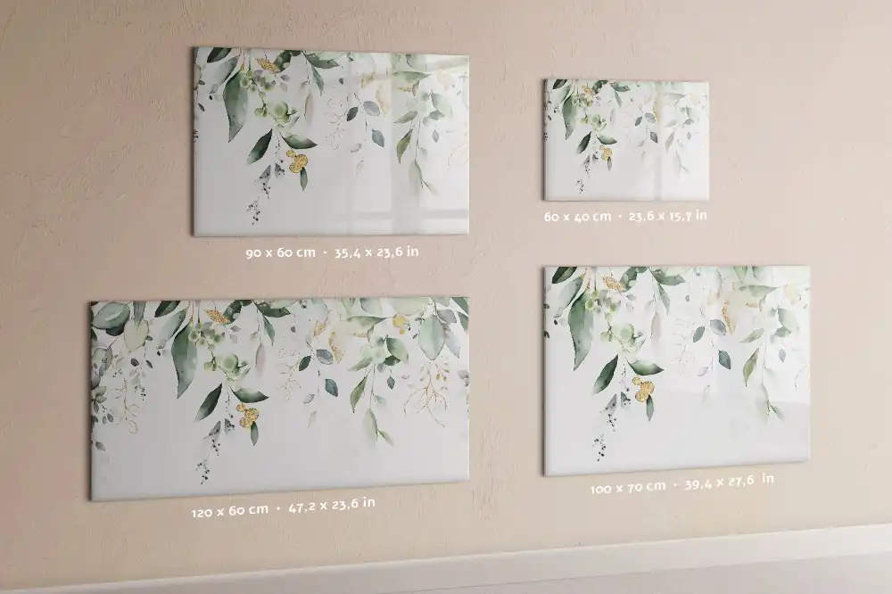 Tableau magnétique pour écriture motif feuilles et végétation naturelle