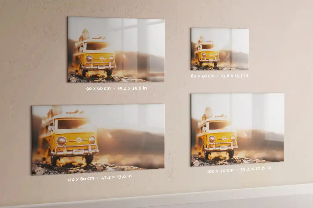 Tableau blanc magnétique effaçable à sec motif voiture en vacances