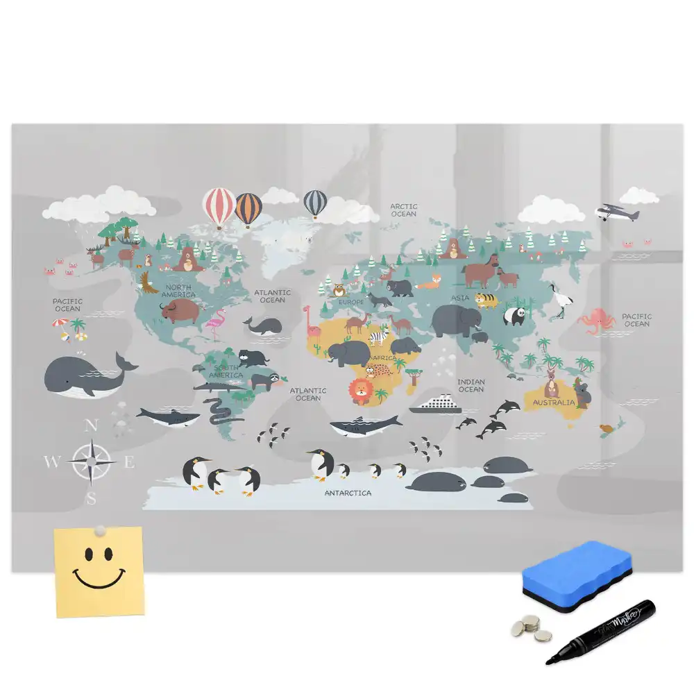Tableau magnétique pour dessin motif globe animé