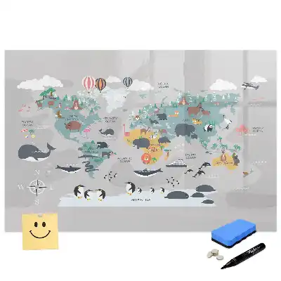 Tableau magnétique pour dessin motif globe animé