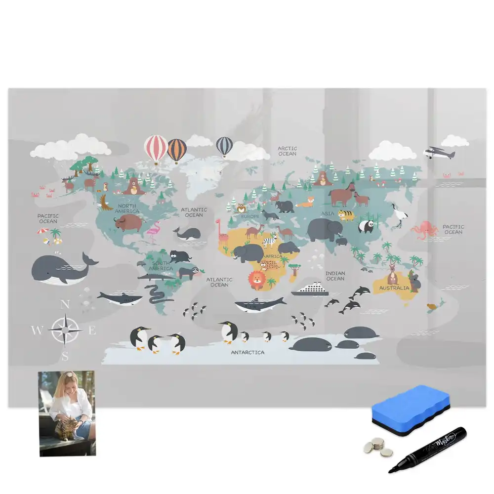Tableau magnétique pour dessin motif globe animé
