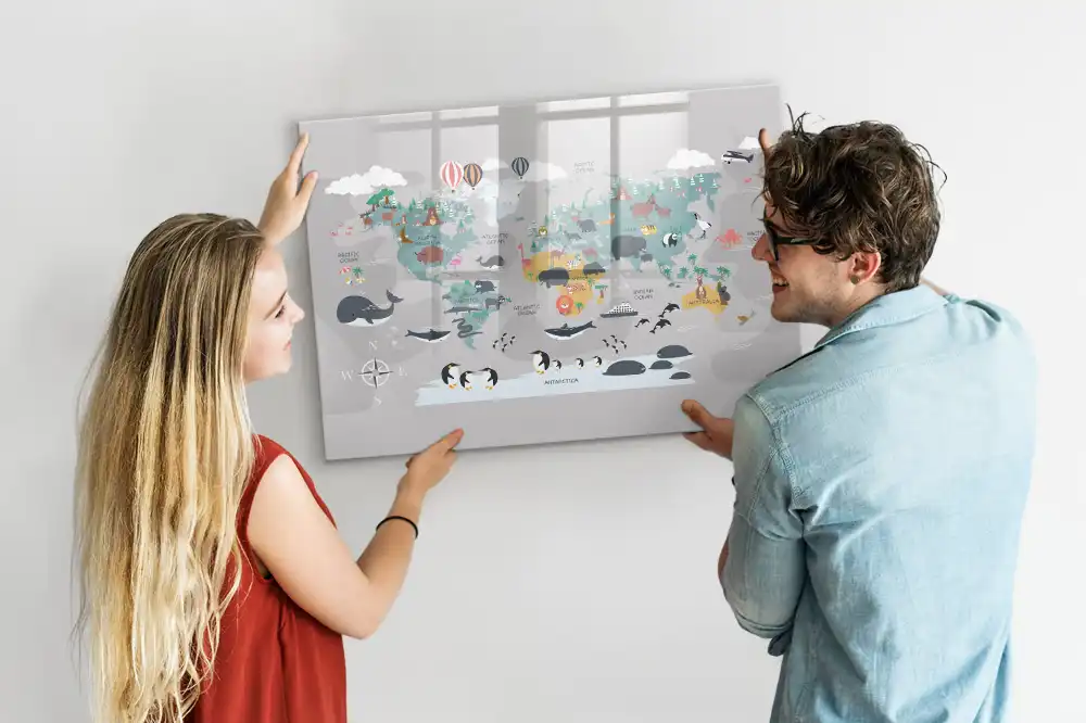 Tableau magnétique pour dessin motif globe animé