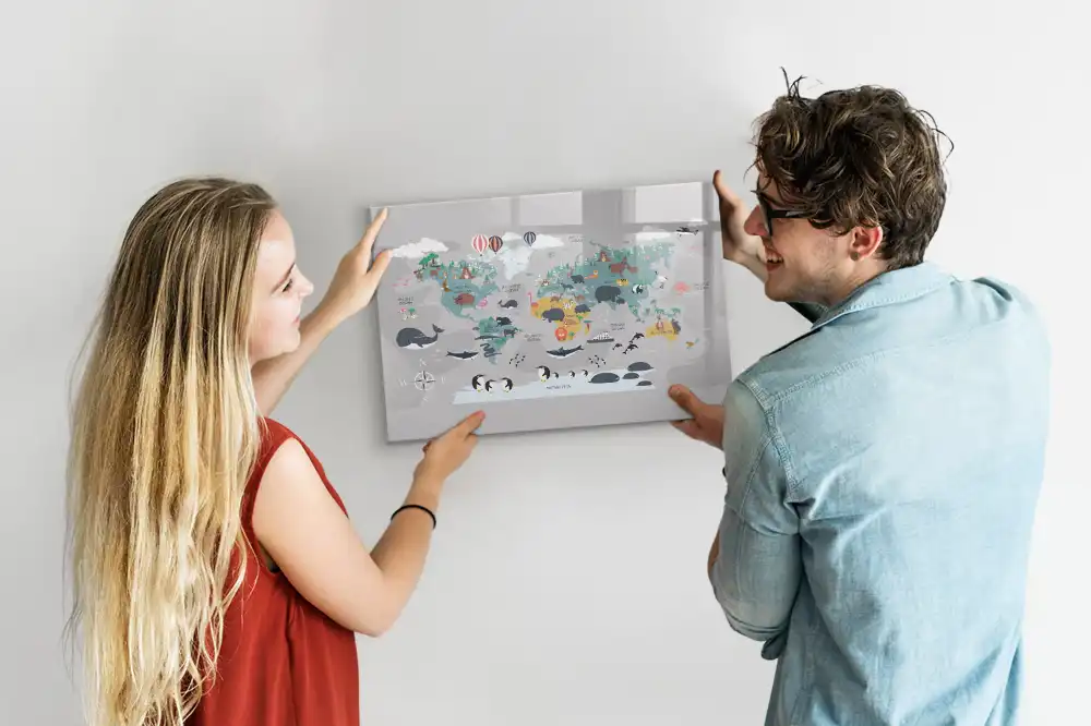Tableau magnétique pour dessin motif globe animé